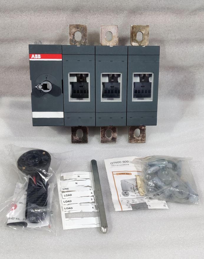 ABB OT800E03 Switch Disconnector With Pistol Handle 3 Pole Front Operated Set