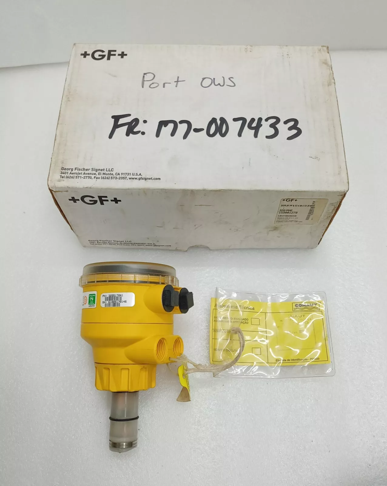 Georg Fischer Signet 32551T041 Type 2551 Magmeter Flow Sensor / ORCA Flow Sensor