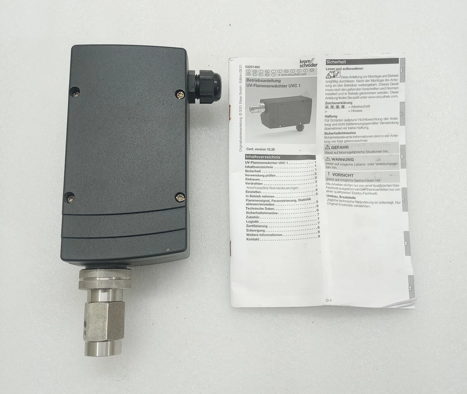 Krom Schroder UVC1 D1G1A Flame Detector 100-230VAC 84320301